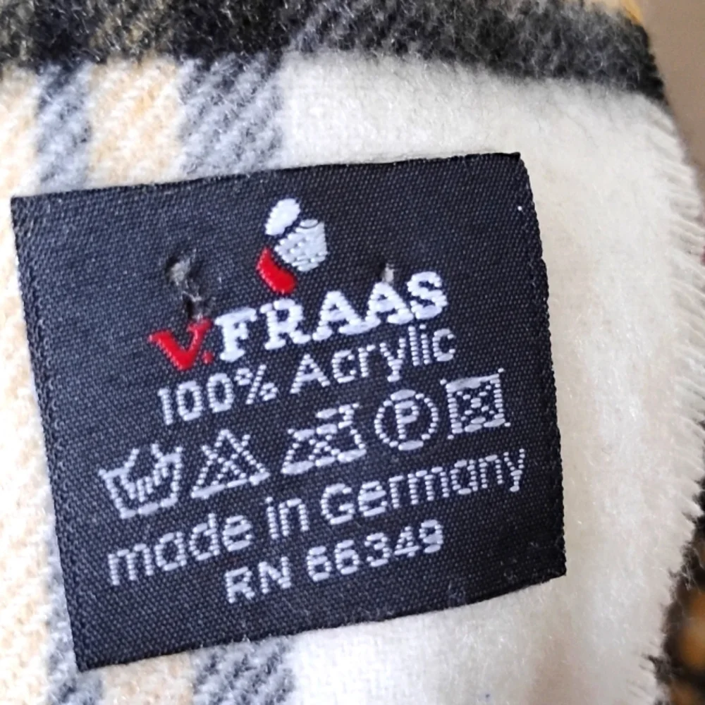 V. Fraas Plaid Scarf Made In Germany